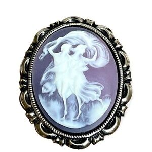Victorian brooch costume party antique silver looking cameo brooch jewelry